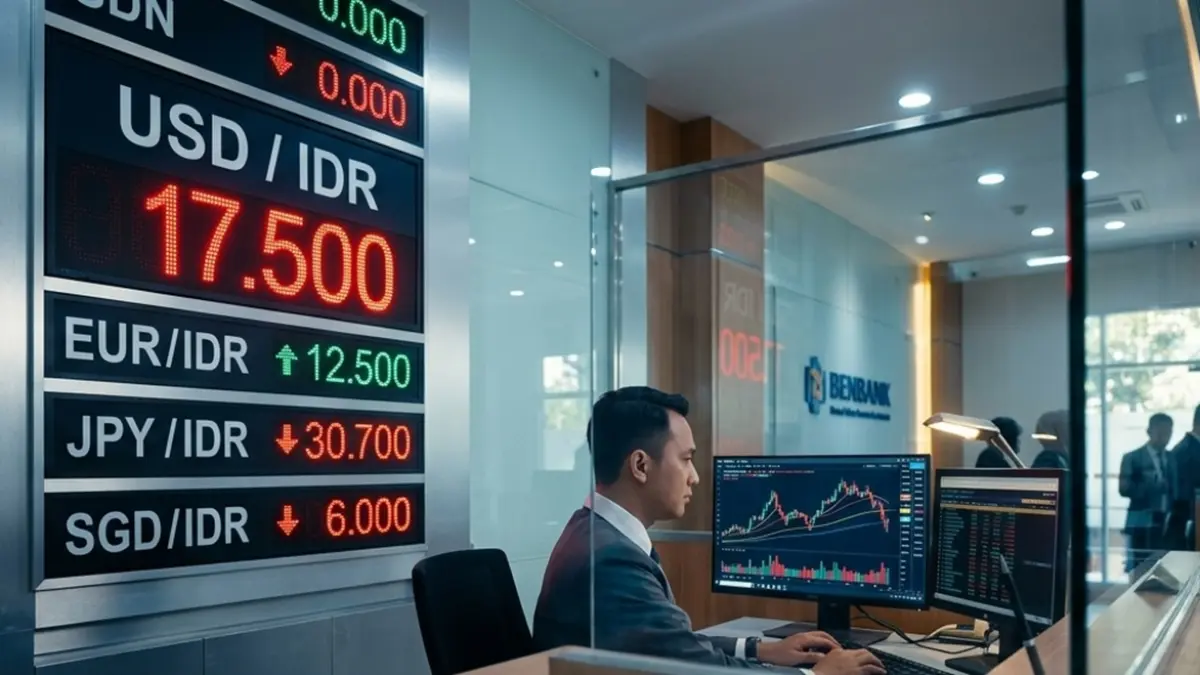 Nilai tukar rupiah secara organik menembus Rp 17.500 per dolar AS pada Mei 2026, memicu Bank Indonesia untuk segera menjalankan tujuh langkah penyelamatan ekonomi. (ai/rifki/halojember)