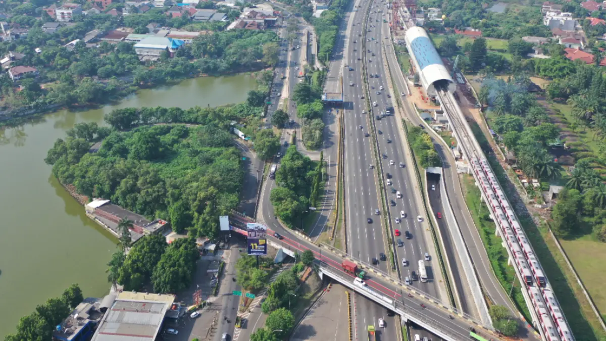 Foto dari udara Tol Jogorawi. Ganjil Genap Jakarta Berlaku Pekan Ini, Cek 28 Akses Tol yang Kena Aturan Mulai 18-22 Mei 2026. (Jasamarga)