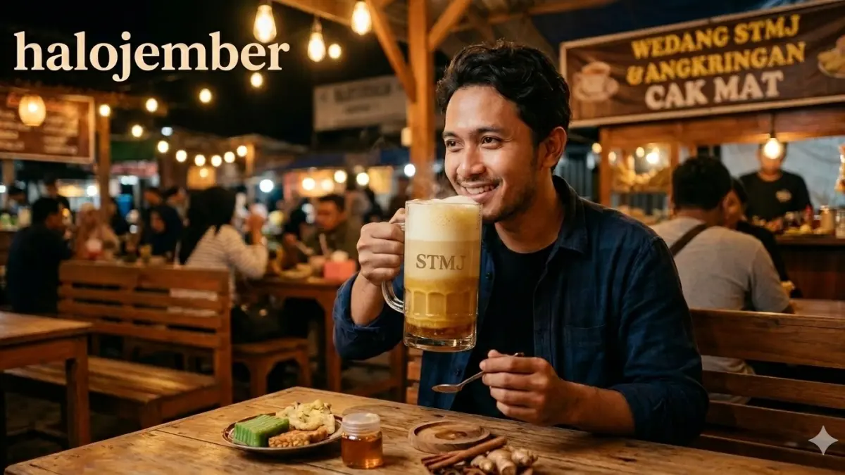 Pria menikmati STMJ super jumbo dalam gambar ilustrasi. (nurhariri/ai/halojember)