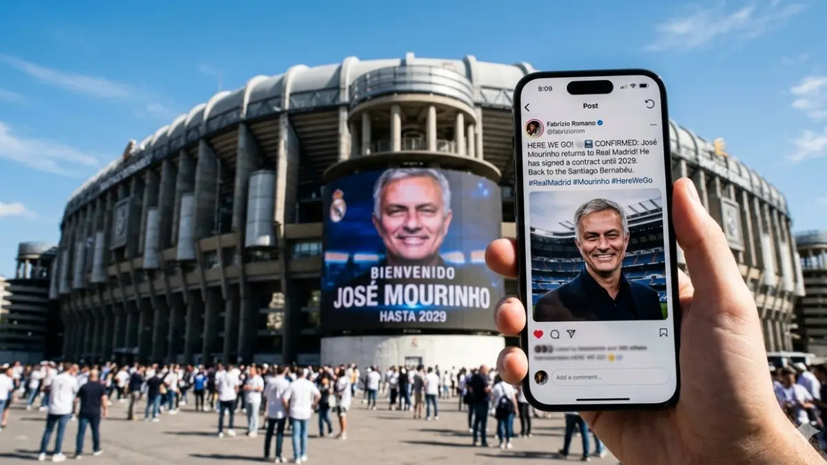Pakar transfer Fabrizio Romano konfirmasi Jose Mourinho resmi balik ke Real Madrid dengan ikatan kontrak panjang hingga musim panas 2029 demi membenahi krisis internal tim. (ai/rifki/halojember)