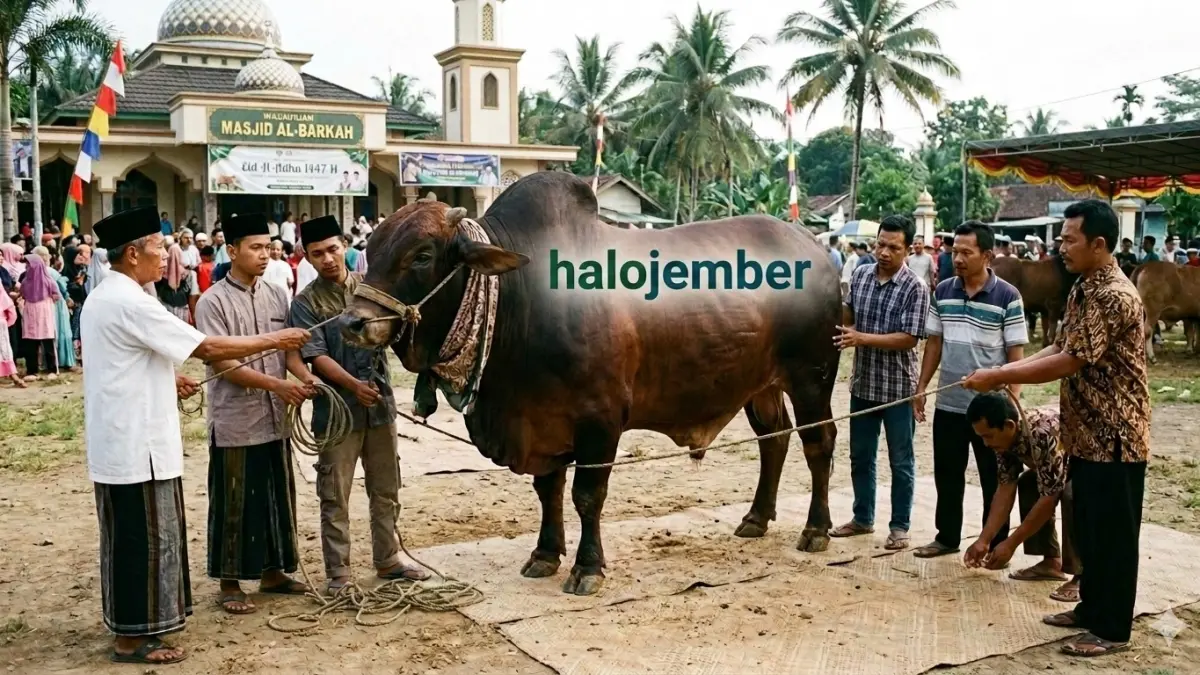 Kurban satu sapi menurut Imam Syafii bisa untuk 7 orang, sehingga orang yang berkurban bisa juga patungan. (nurhariri/ai/halojember)