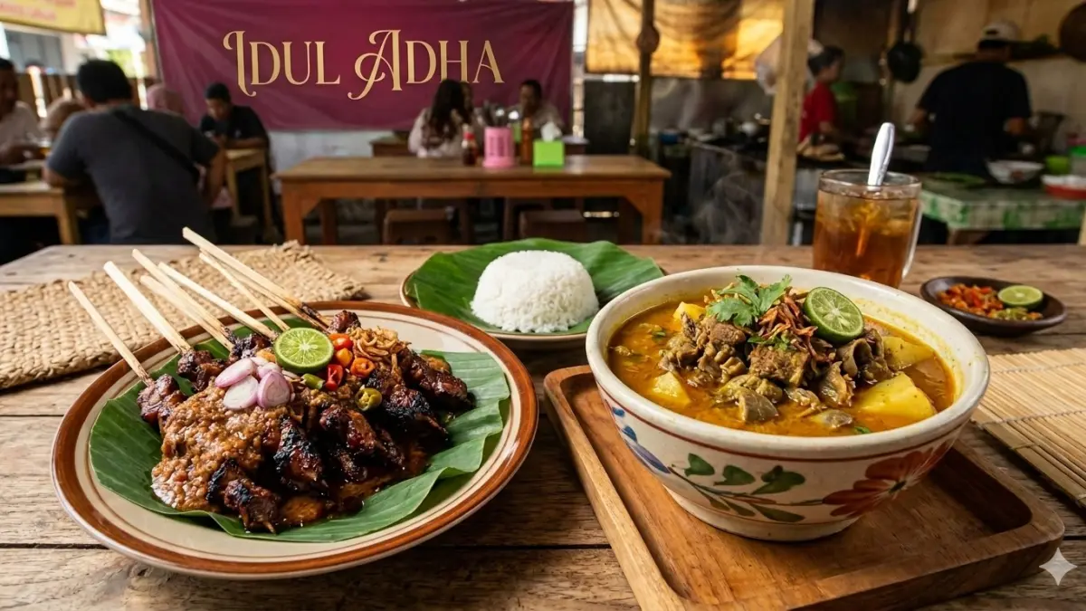 Gambar sate dan gulai yang cocok dikonsumsi namun tak baik berlebihan. (nurhariri/ai/halojember)