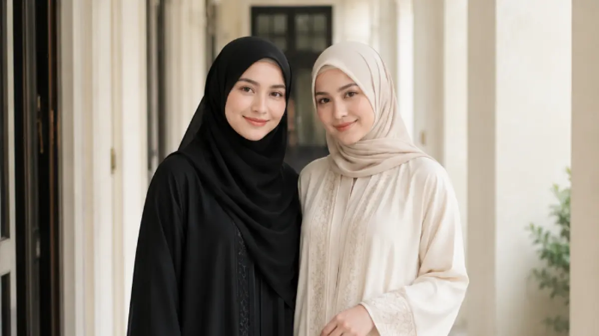 Kaftan menjadi pilihan outfit yang nyaman sekaligus anggun untuk Idul Adha