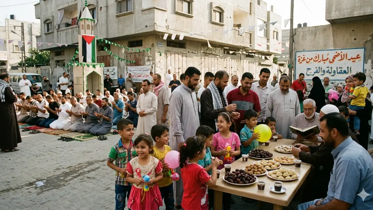 Ilustrasi suasana di Gaza Israel saat Hari Raya Idul Adha. Namun pada hari raya, sebelum dan sesudahnya serangan Israel terus dilakukan, sehingga dalam sepekan terakhir 33 orang tewas. (nurhariri/ai/halojember)