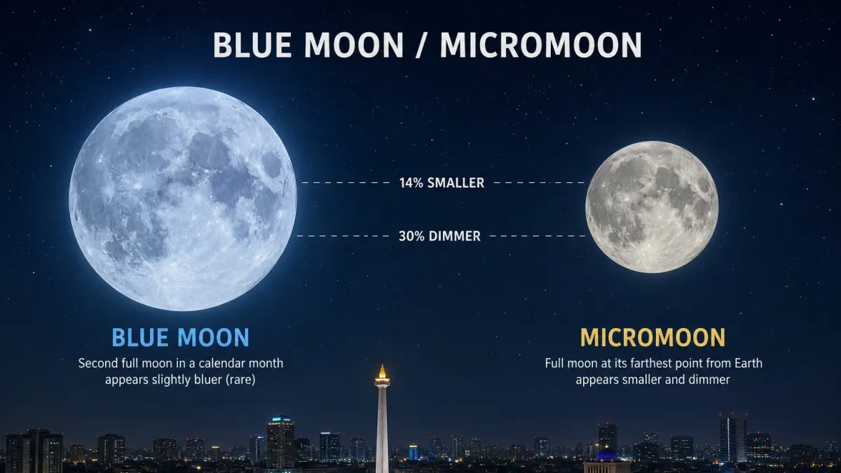 Ilustrasi dan deskripsi bluemon dan mciromoon. (briliabdillah/ai)