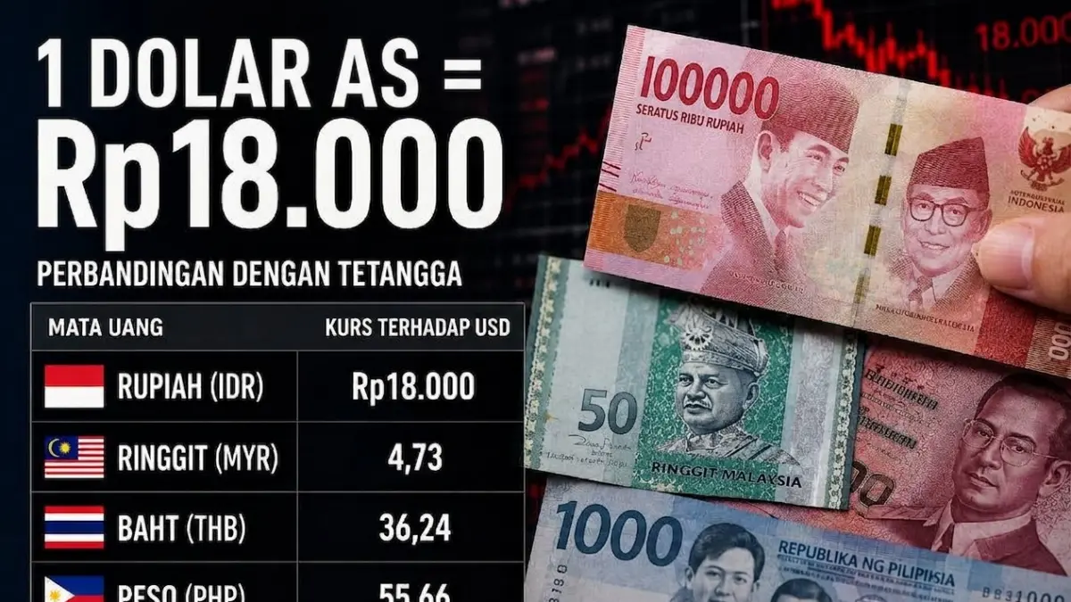 Perbandingan kondisi Mata uang negara tetangga Indonesia dengan USD (briliabdillah/ai)
