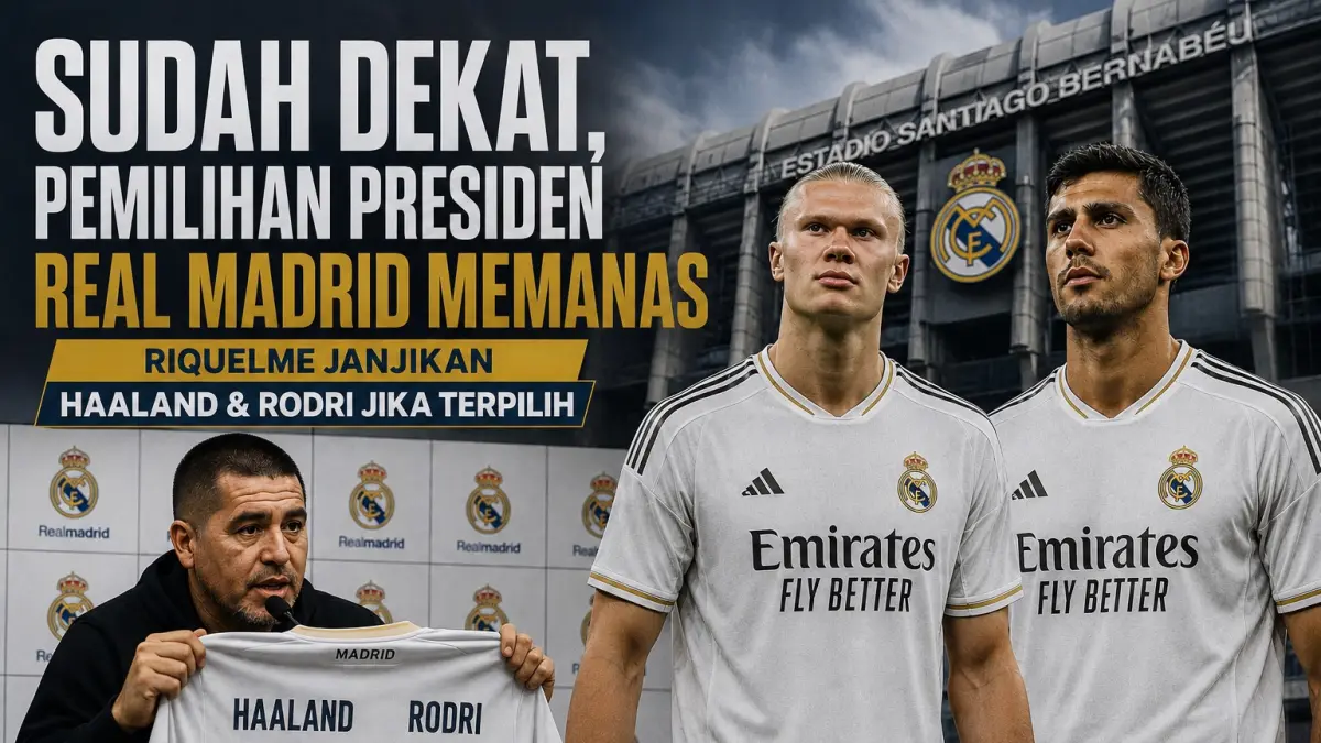 Calon presiden madrid menjanjikan Halland dan Rodri ke Madrid jika menang (Brilianabdillah/ai)