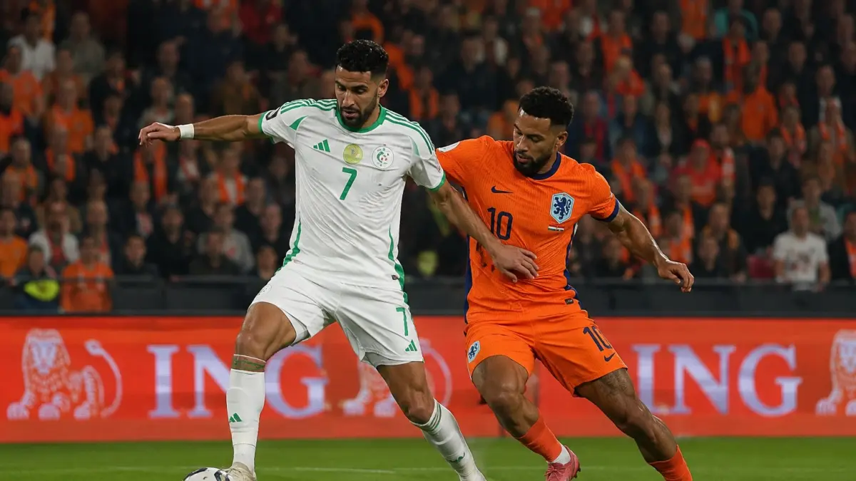 Ilustrasi pertandingan pemain timnas Belanda melawan Timnas Aljazair (brilianabdillah/ai)