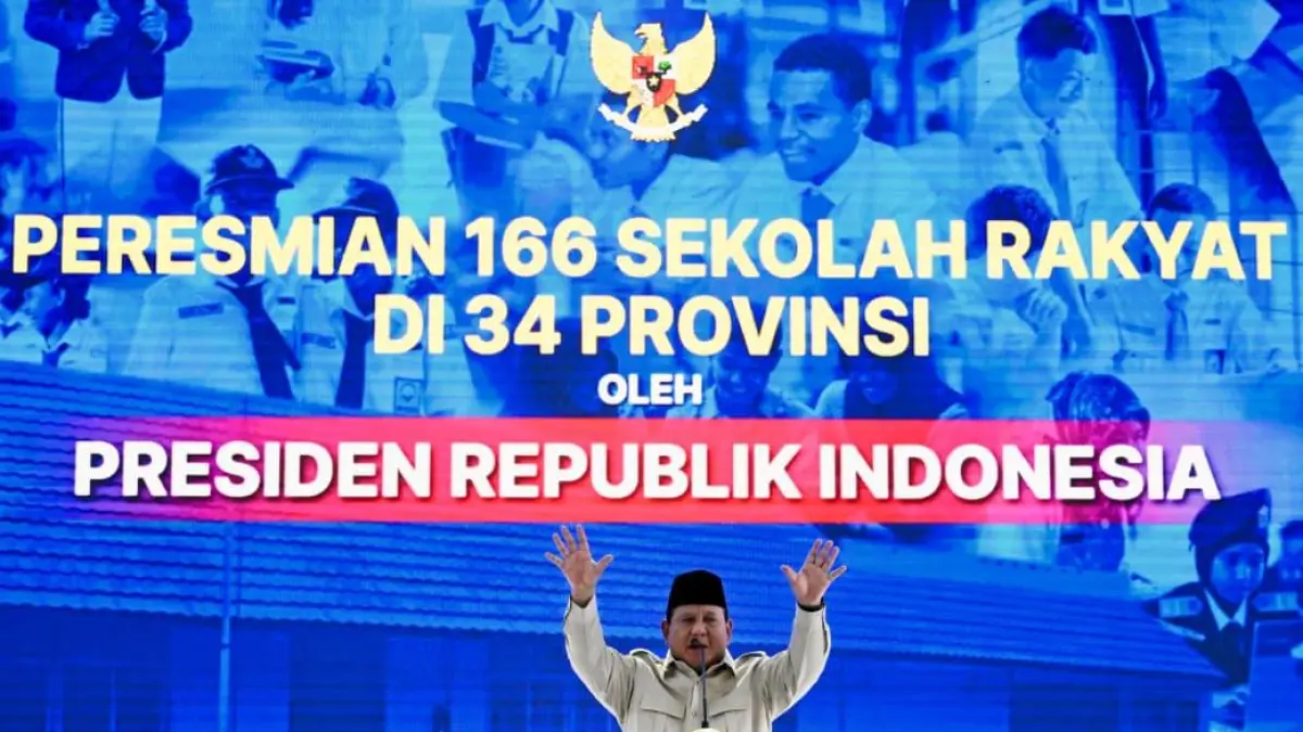 Presiden Prabowo dalam peresmian 166 sekolah rakyat di Banjarmasin (Sekretariat Negara)