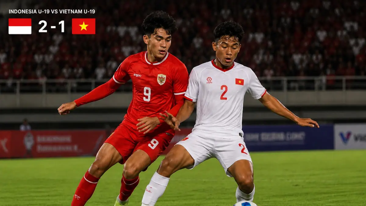 Timnas Indonesia menang tipis melawan Vietnam dalam AFF U19. (briliabdillah/ai)