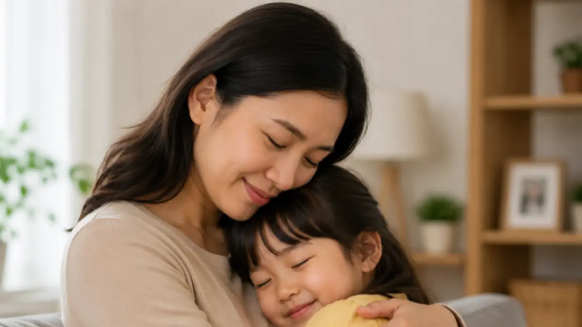 Seorang ibu memeluk anaknya dengan penuh kasih sayang (AI/Halojember)