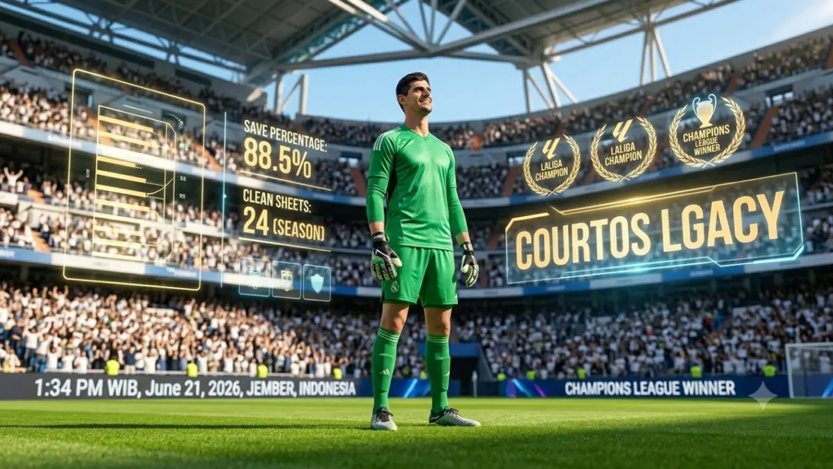 Ulasan mendalam seputar loyalitas jangka panjang penjaga gawang elite Eropa setelah mencuat kabar perihal Thibaut Courtois ingin pensiun Real Madrid demi mengakhiri masa pengabdiannya di bawah mistar gawang pekan ini. (ai/rifki/halojember)
