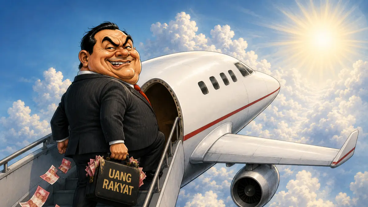 Ilustrasi koruptor. (Ijal/ChatGPT/AI)