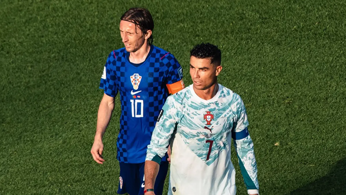 IKONIK: Momen dua pemain bintang Cristiano Ronaldo dan Luca Modric di pertandingan Portugal vs Kroasia di Babak 32 Besar Piala Dunia 2026.