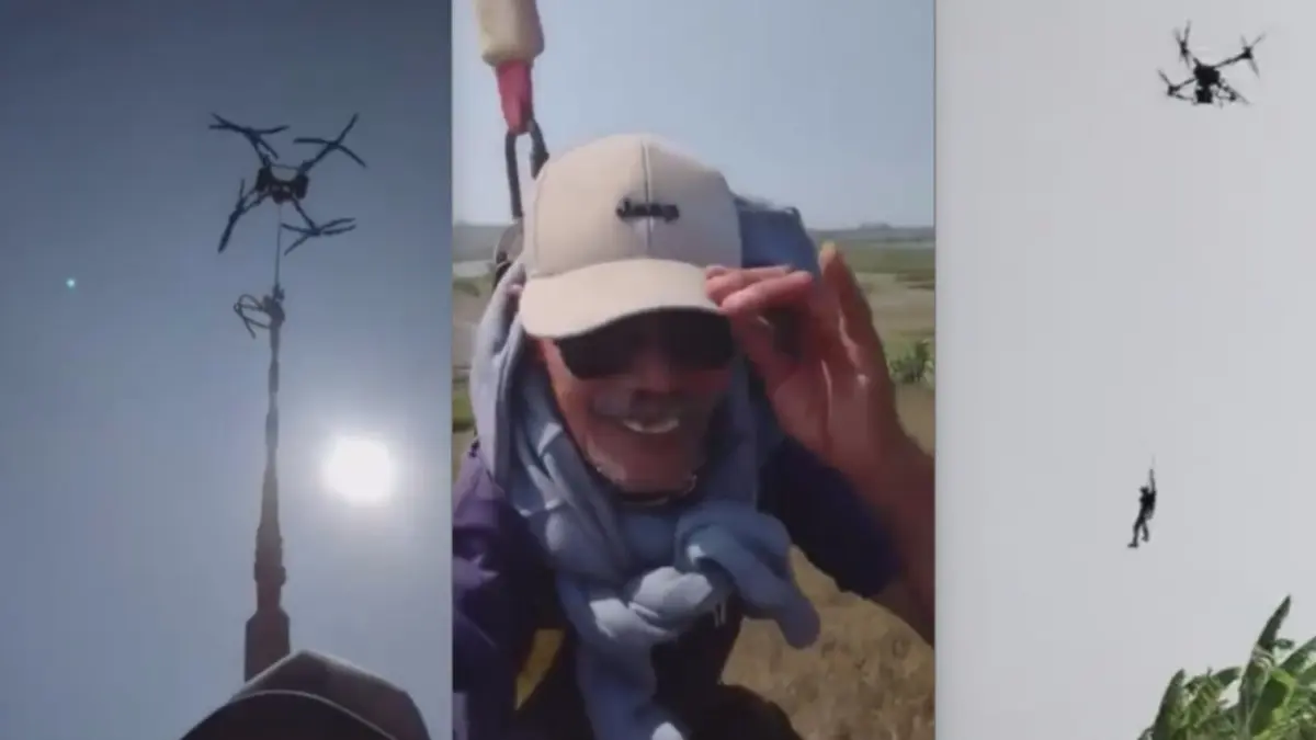 Kolase foto. Banyak yang Salah Paham, Usai Videonya Viral, Ini Alasan Sebenarnya Petani di Tuban Gunakan Drone untuk Pulang Pergi ke Lahan. (TikTok @mbahkaruhon.tiktok.com1)