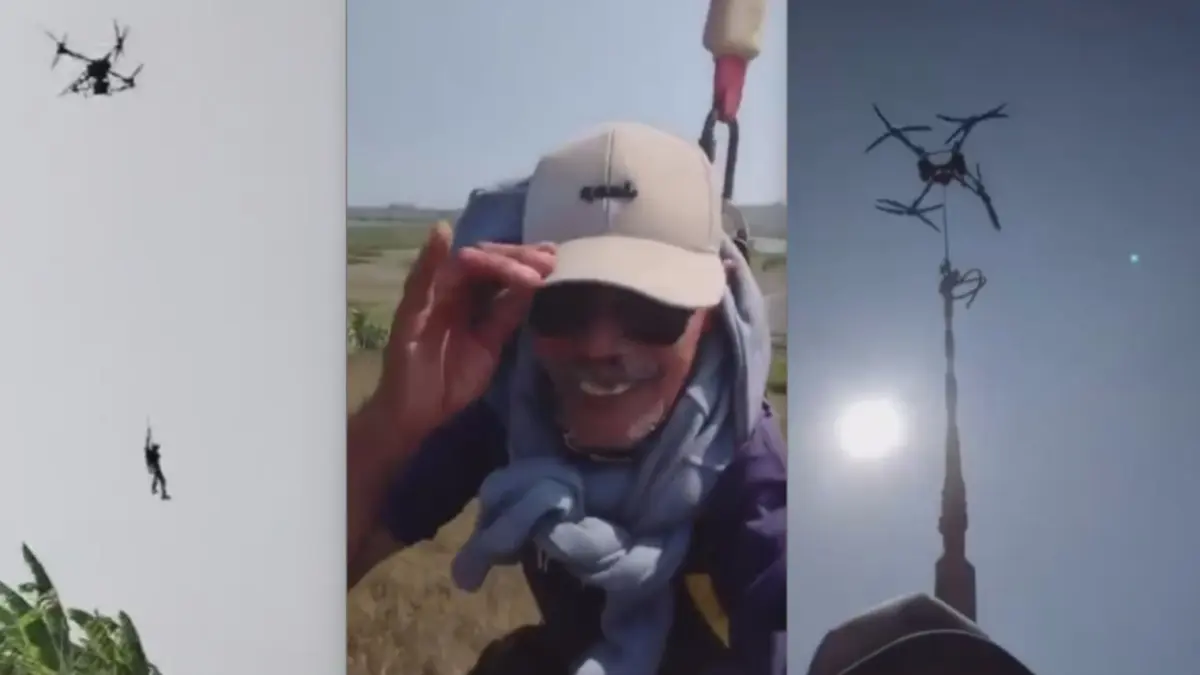 Kolase foto. Viral di TikTok hingga Ditonton Jutaan Kali! Petani Pulang-Pergi Naik Drone, Ini Pengakuan Pembuat Videonya. (TikTok @mbahkaruhon.tiktok.com1) 