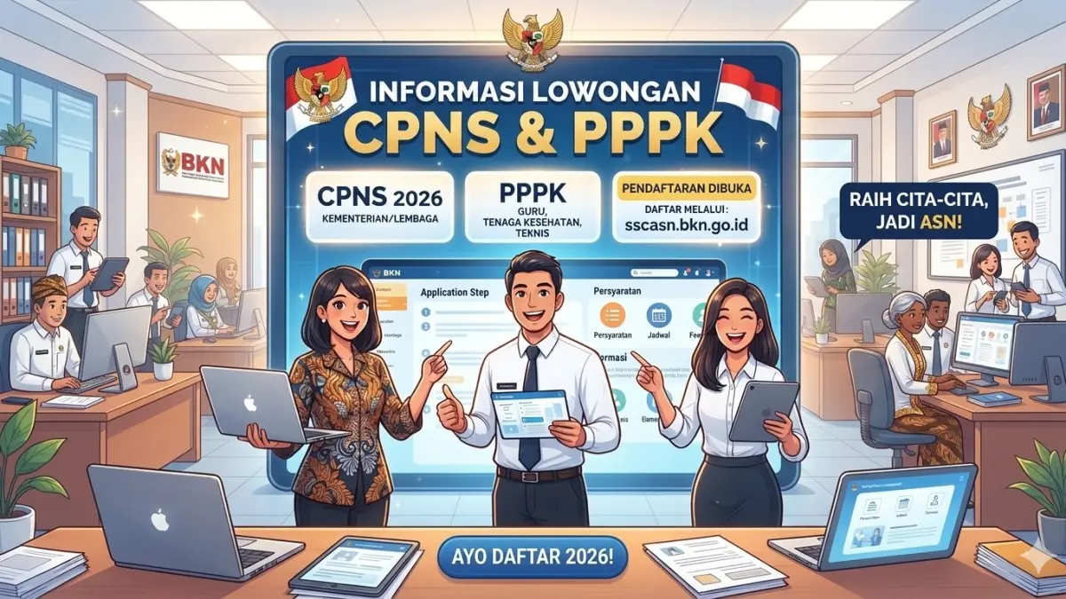 Gambar ilustrasi seleksi CPNS dan PPPK Tahun 2026 dengan kebutuhan 160.000 orang. (nurhariri/ai/halojember)
