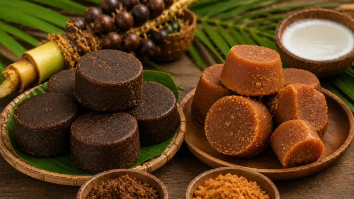 Perbedaan gula merah dan gula aren (AI/Halojember)