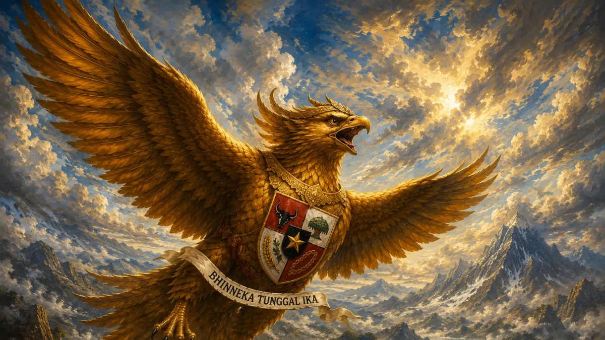 Ilustrasi Puisi Garudaku (Ijal/HaloJember/AI)