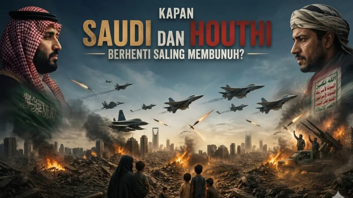 Ilustrasi Arab Saudi dan Houthi yang saling bertentangan. (rosadi jamani/nurhariri/ai)