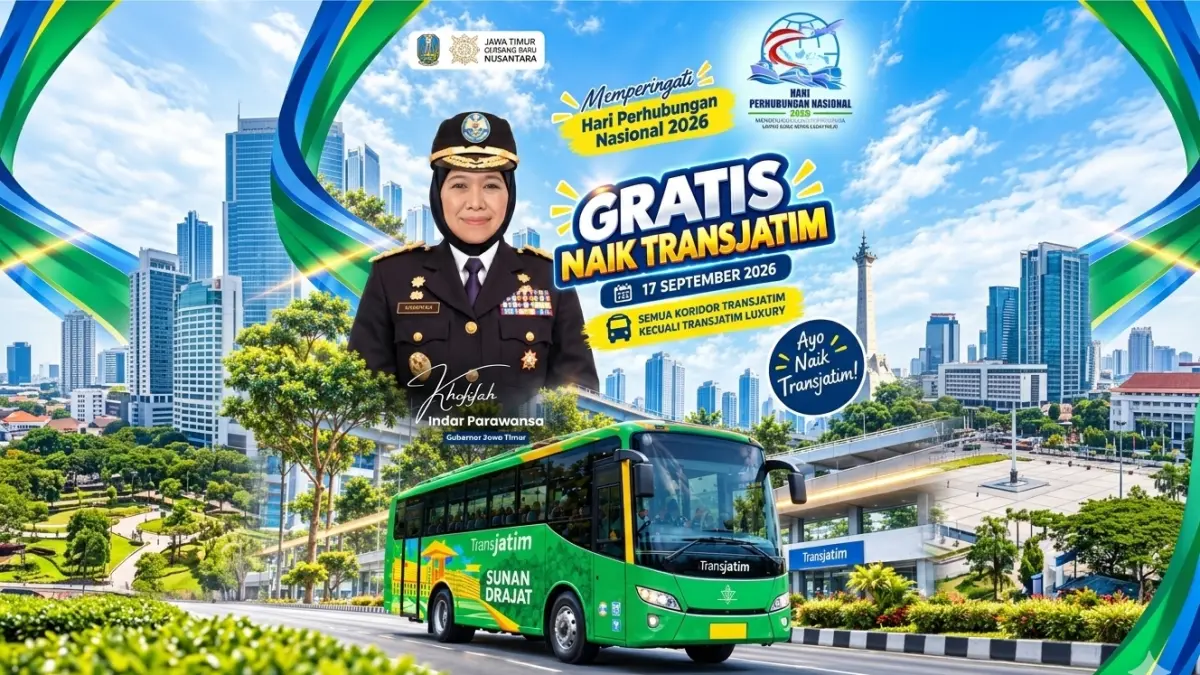 Tarif layanan Trans Jatim gratis, Kamis (17/9). (Pemprov Jatim)