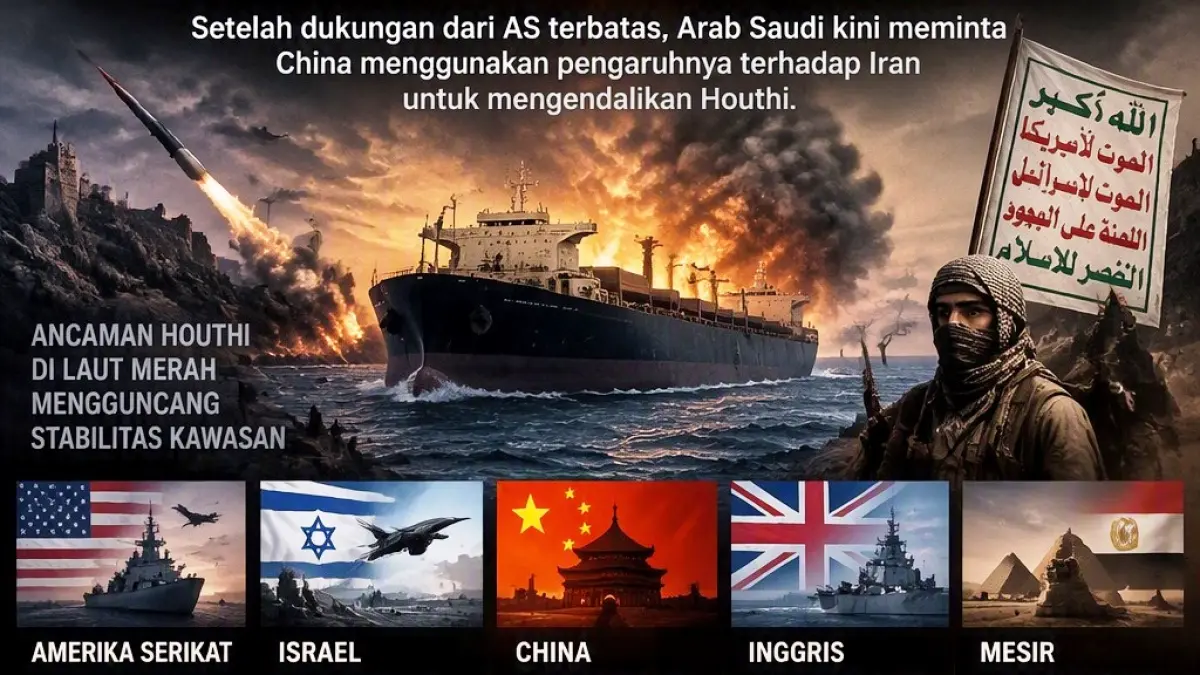 ILustrasi ancaman Houthi di laut Merah (Rosadi Jamani/ai)