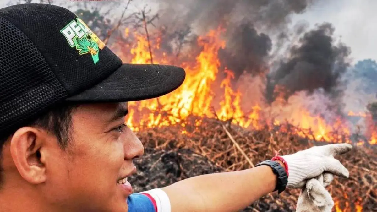 Ilustrasi lahan di bakar. (Rosadi Jamani)