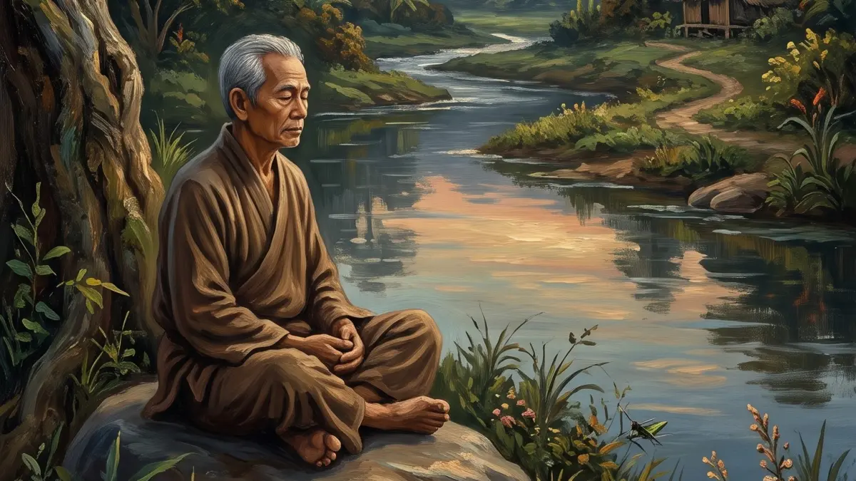 Ilustrasi puisi hening. (IJAL/AI/HALOJEMBER)
