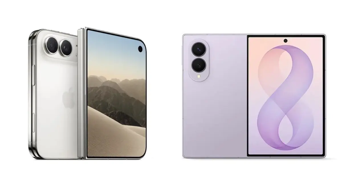 Perbandingan lengkap iPhone Duo seharga USD1.999 atau sekitar Rp35,2 juta dengan Samsung Galaxy Z Fold8 di pasar HP lipat global. (Apple)