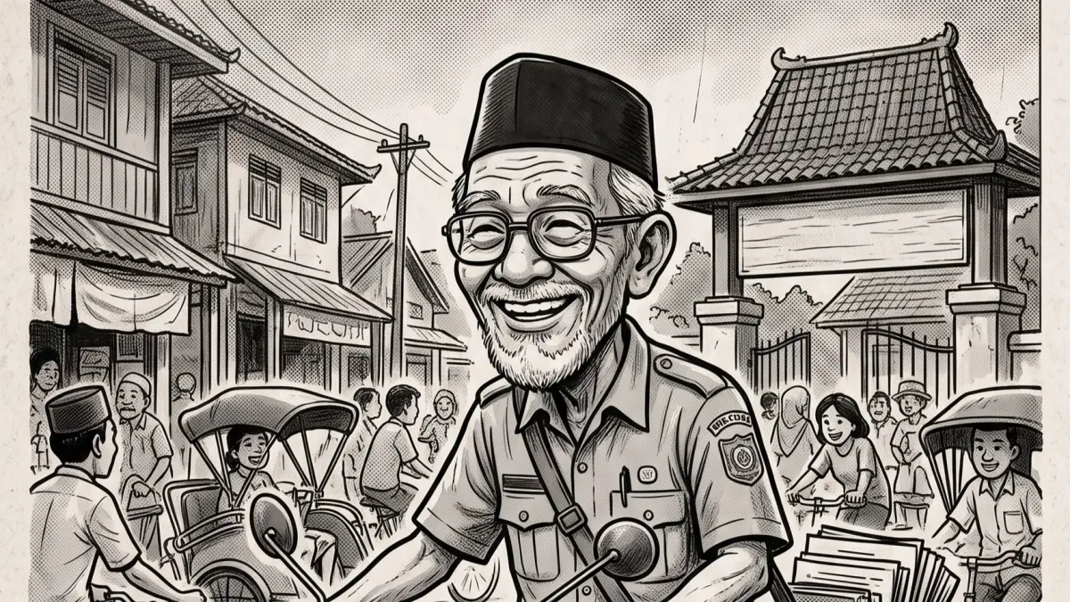 Ilustrasi sang guru. (Ijal/AI/Halojember)