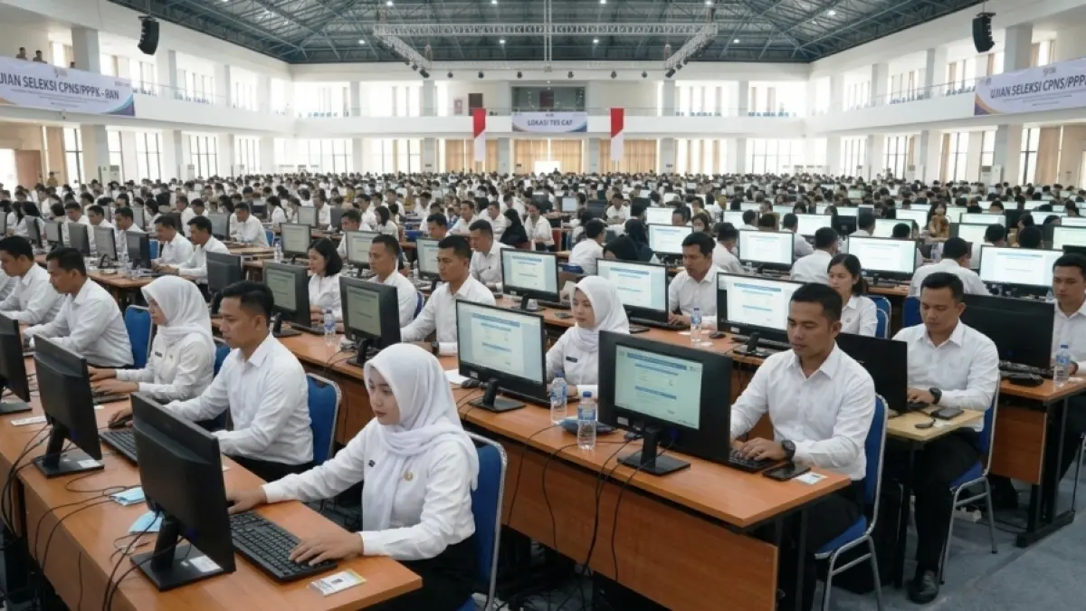 Suasana seleksi ASN, PNS PPPK, dalam ilustrasi. (nurhariri/ai/halojember)
