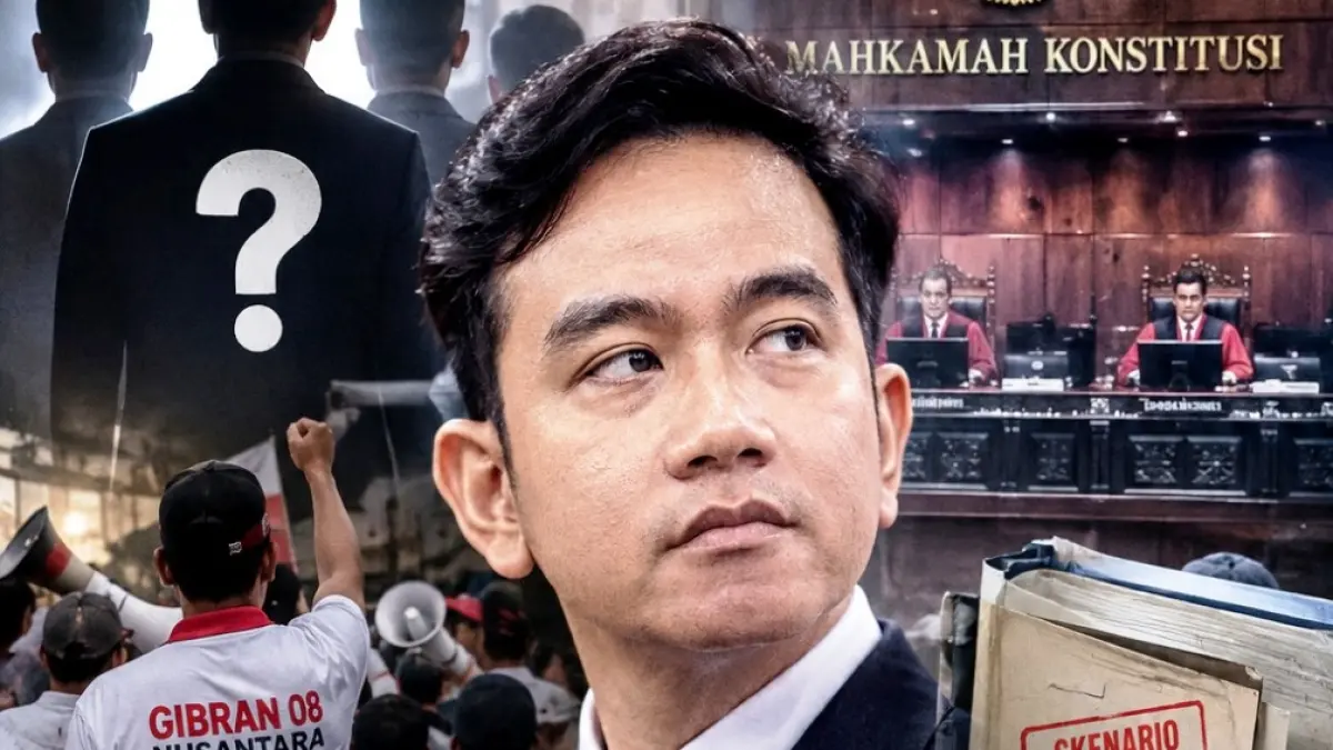 Ilustrasi Sidang MK dengan Gibran. (Rosadi Jamani/ai)