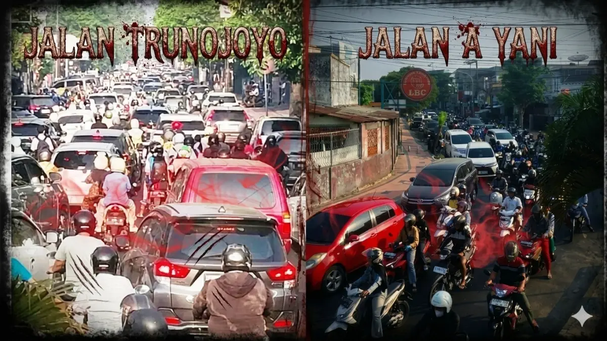 Jalan Trunojoyo dan A Yani Jember sempat macet. Antrean kendaraan sempat tersendat dan terparah saat jam berangkat kerja dan sekolah. (jumai/nurhariri/ai/halojember)