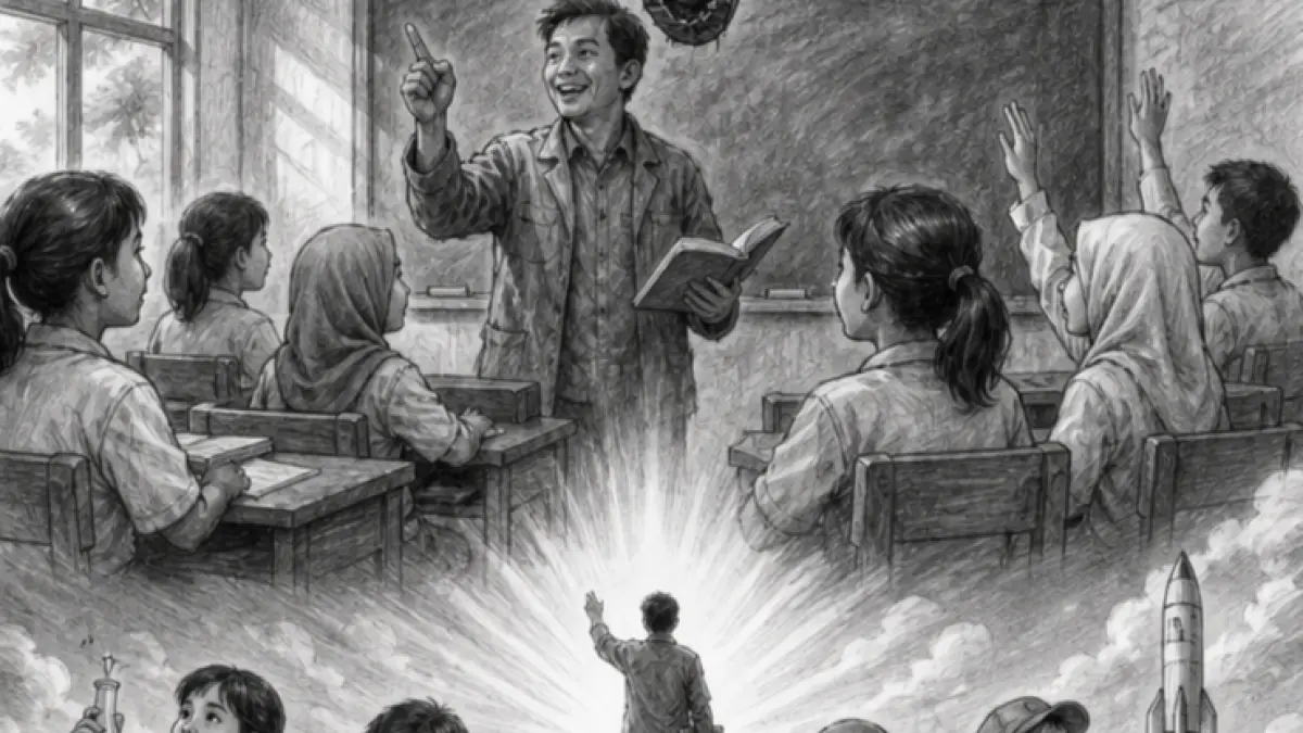 Ilustrasi Puisi (Ijal/AI/Halojember)