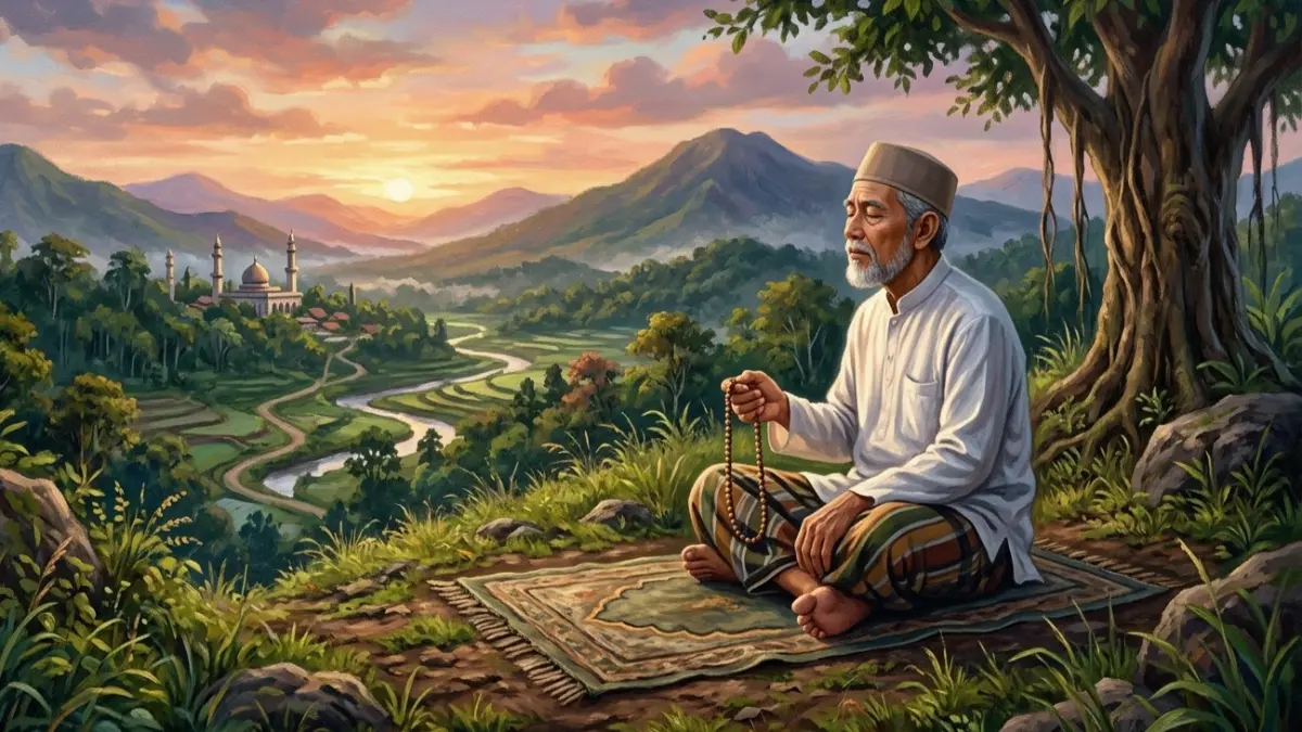 Ilustrasi puisi. (Ijal/AI/Halojember)