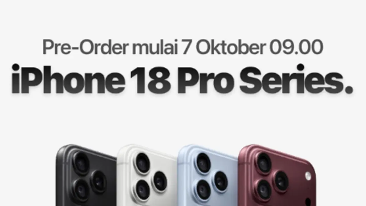 iPhone 18 Pro dan iPhone 18 Pro Max resmi masuk Indonesia dengan jadwal pre-order yang dibuka mulai 7 Oktober 2026.