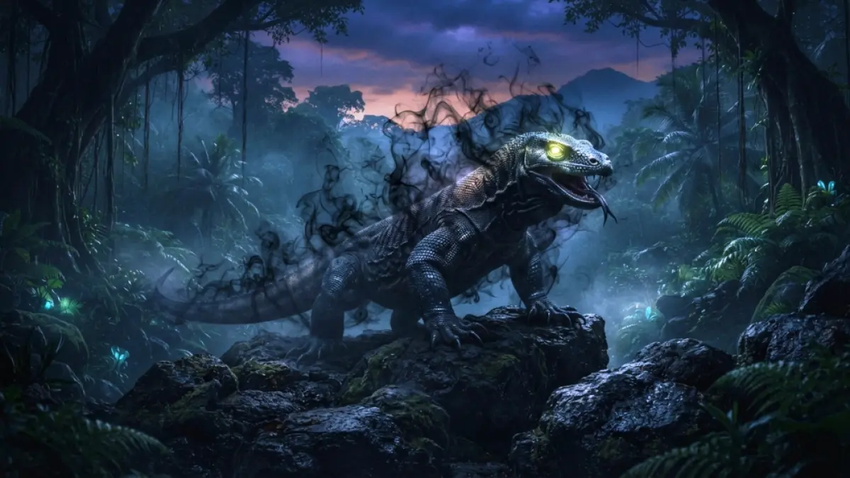 Ilustrasi komodo siluman. (nurhariri/ai/halojember)