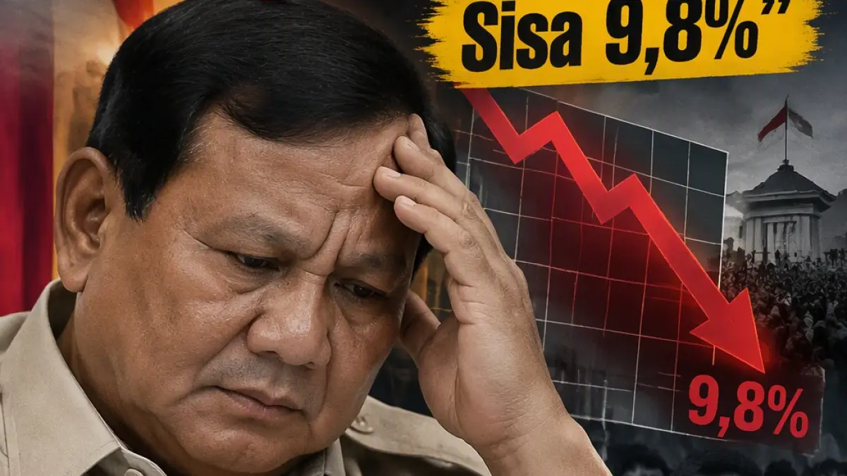 Ilustrasi Elektabilitas Prabowo jeblok. (Rosadi Jamani/ai)