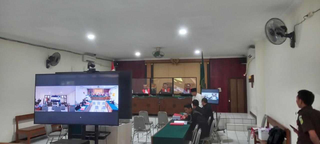 Suasana sidang Agus Santoso yang beragendakan pledoi