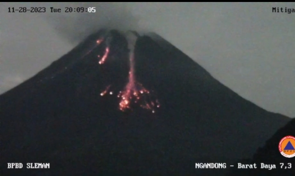 Kondisi Gunung Merapi Rabu (29/11) FOTO// DOKUMENTASI BPBD SLEMAN