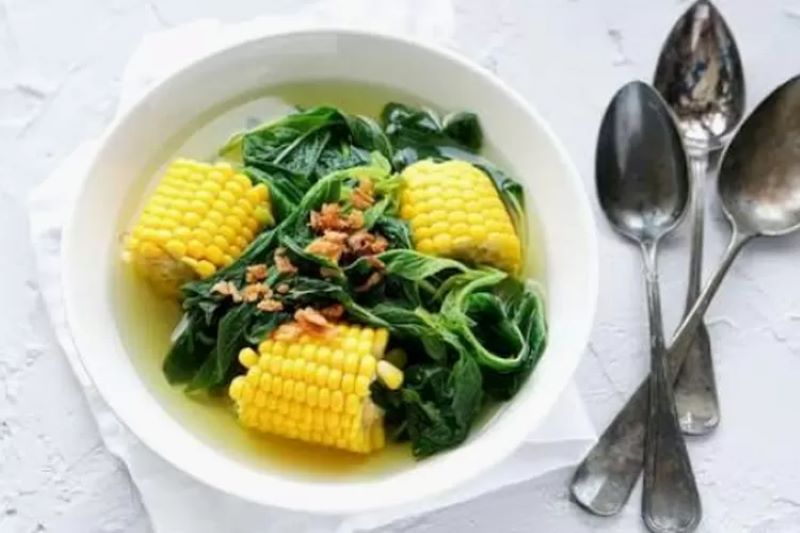 Sayur bening bayam dan jagung. (detakterkini.com)