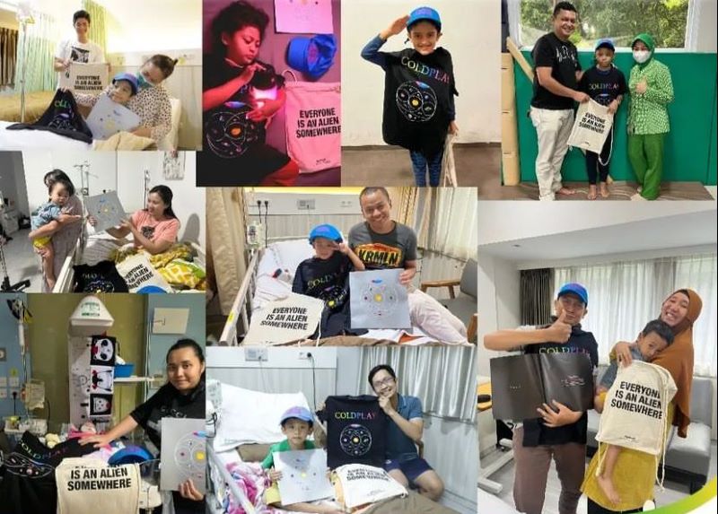 Pasien RSIA Bunda Jakarta menerima donasi berupa Official Merch Coldplay. (Instagram/@rsiabundajakarta)
