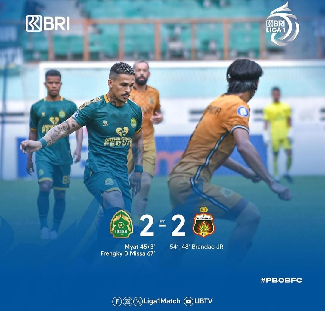 Persikabo 1973 berbagi satu angka kala menjamu Bhayangkara FC (IG liga1match)