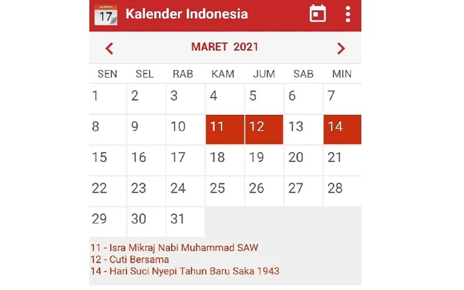 Ilustrasi hari libur nasional 2024 dan cuti bersama. (Istimewa)