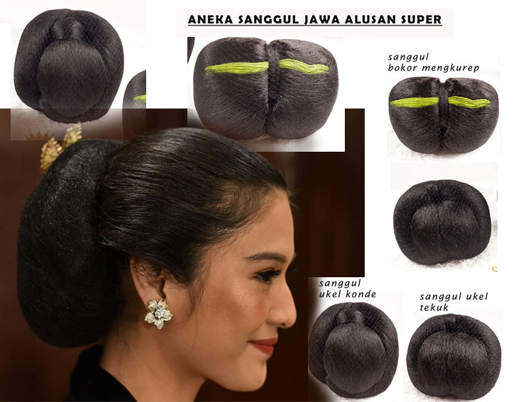 Aneka sanggul Jawa Alusan. (goodnewsfromindonesia.id/lazada.co.id)