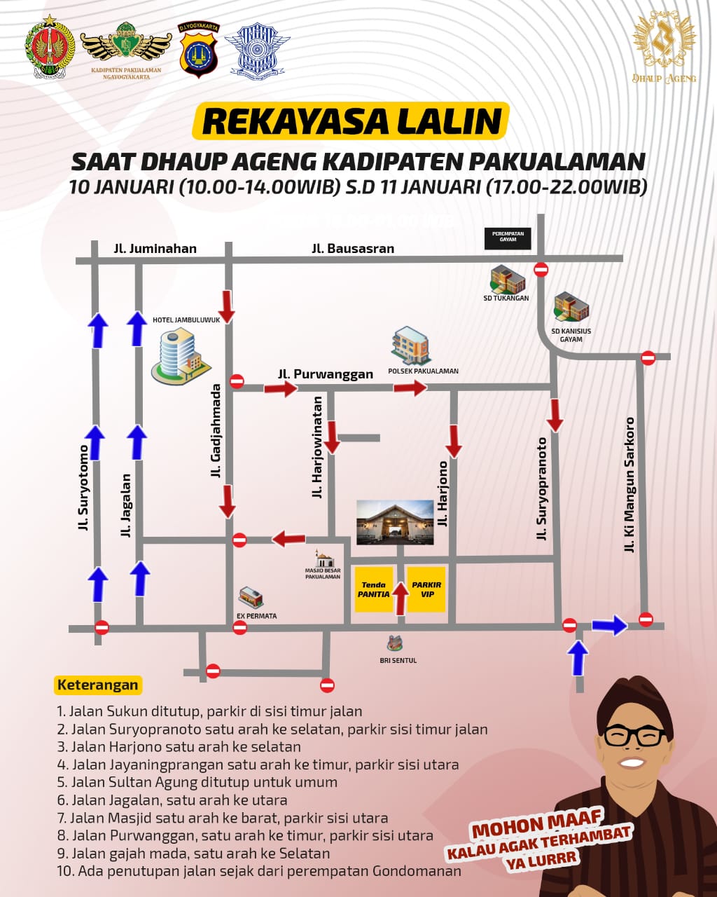 Info rekayasa lalulintas selama daup ageng