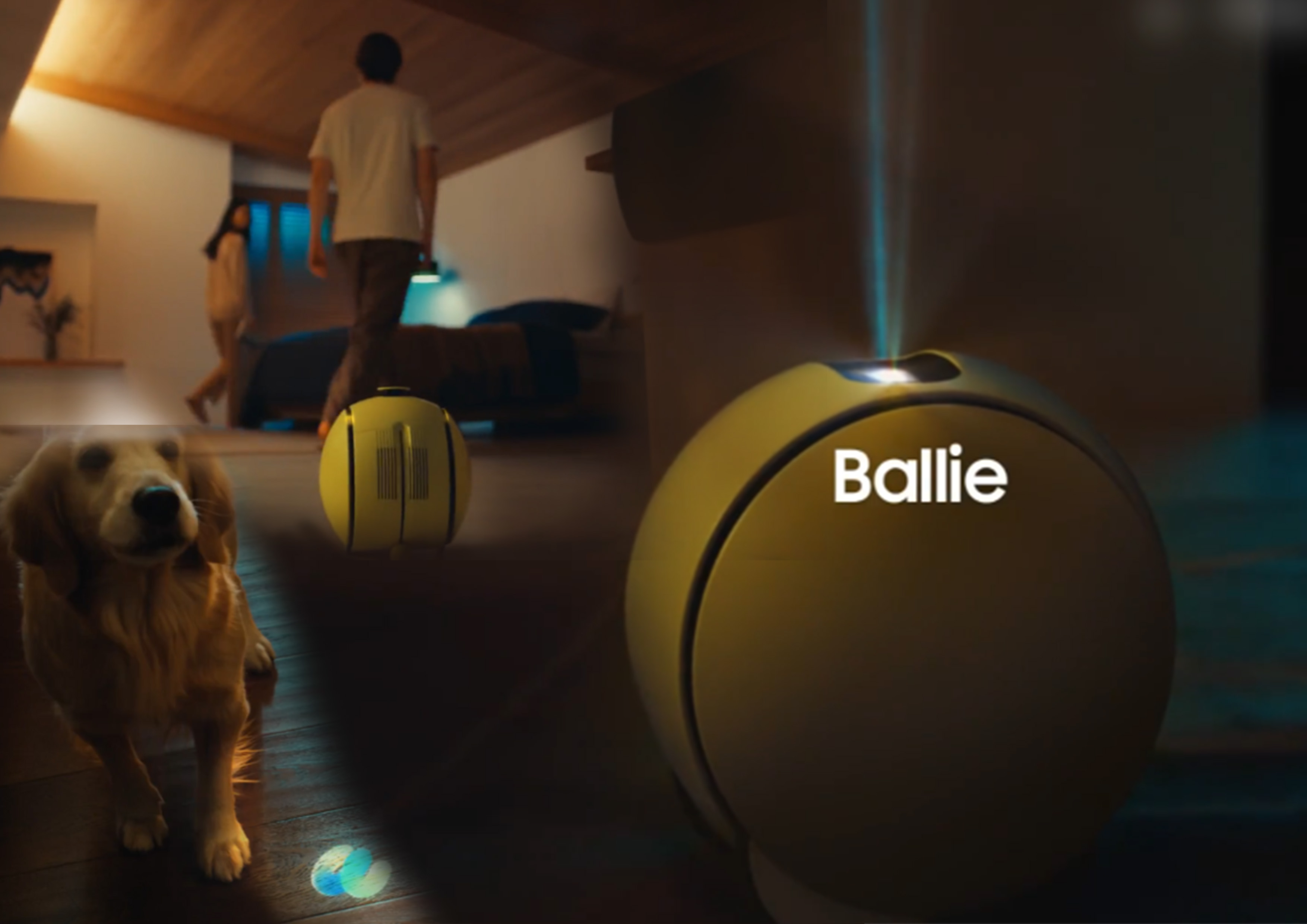Kompilasi Foto-foto pada iklan video Ballie. Ballie merupakan  Robot AI CES 2024 dari produk inovasi baru Samsung.