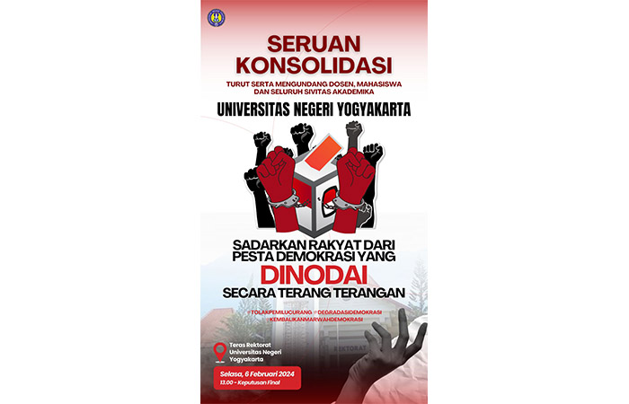 INI LHO: Pamflet seruan pernyataan sikap yang gagal dilangsungkan di UNY karena bukan merupakan agenda resmi dari pihak universitas.