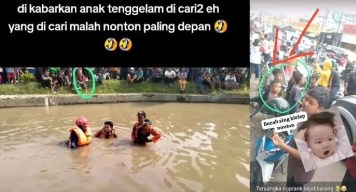 Momen Tim relawan Gabungan dari Warga,TNI, Polri, dan BPBD yang menjadi Korban Prank Seorang Bocah yang Dilaporkan Tenggelam