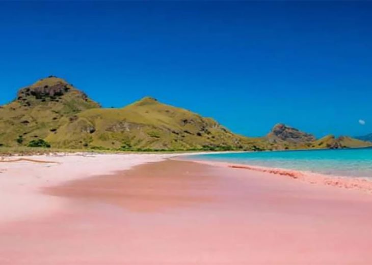 Penampakan Pantai Pink Lombok, Nusa Tenggara Timur (NTB).